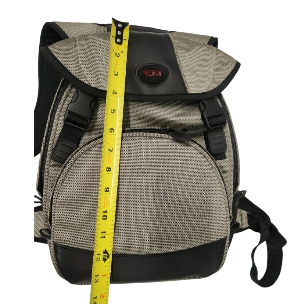 Tumi T2 Ballistic Black Gray Multi Compartment Travel Backpack Waist Carry Bag ;